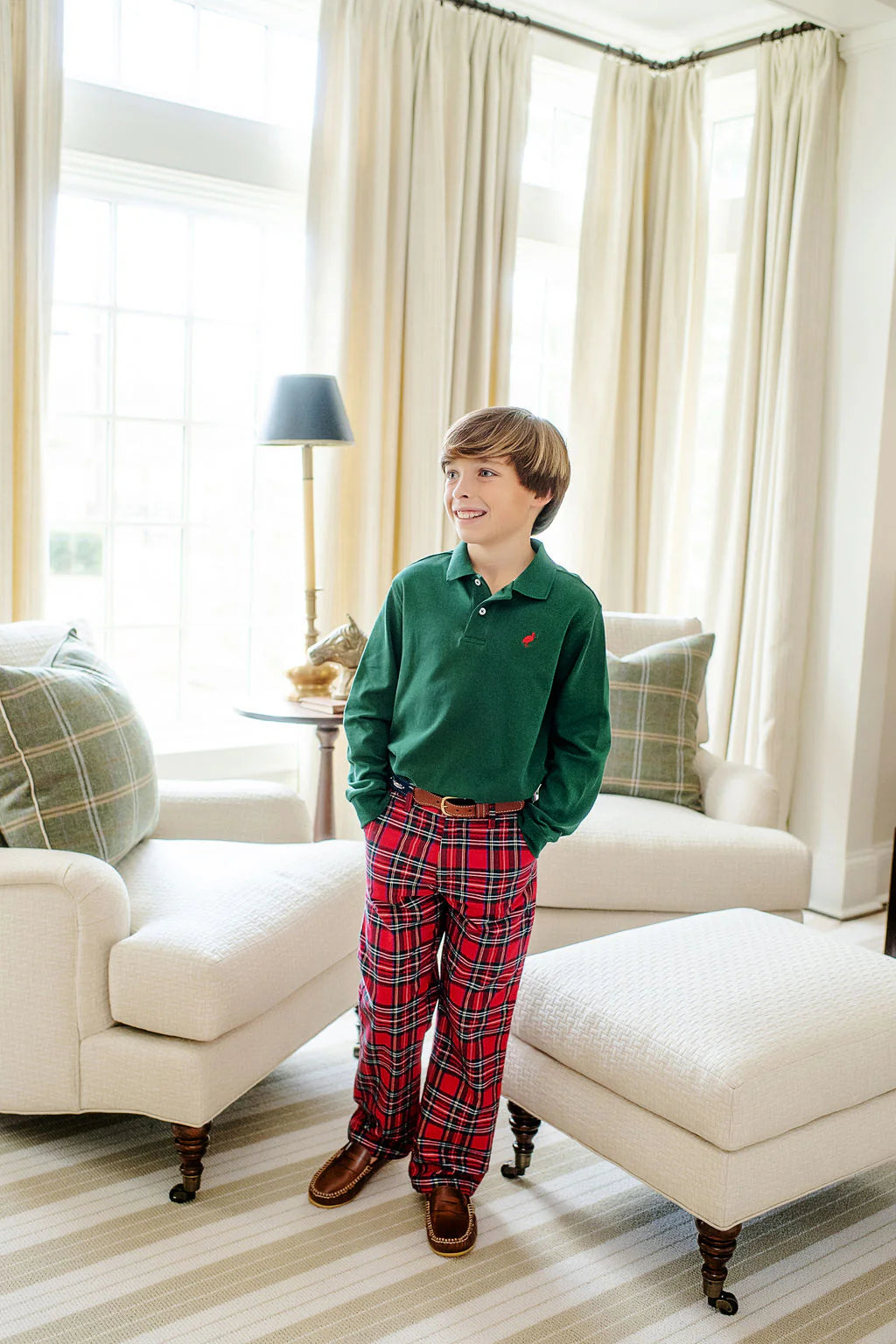 Prim & Proper Polo (LS) - Grier Green