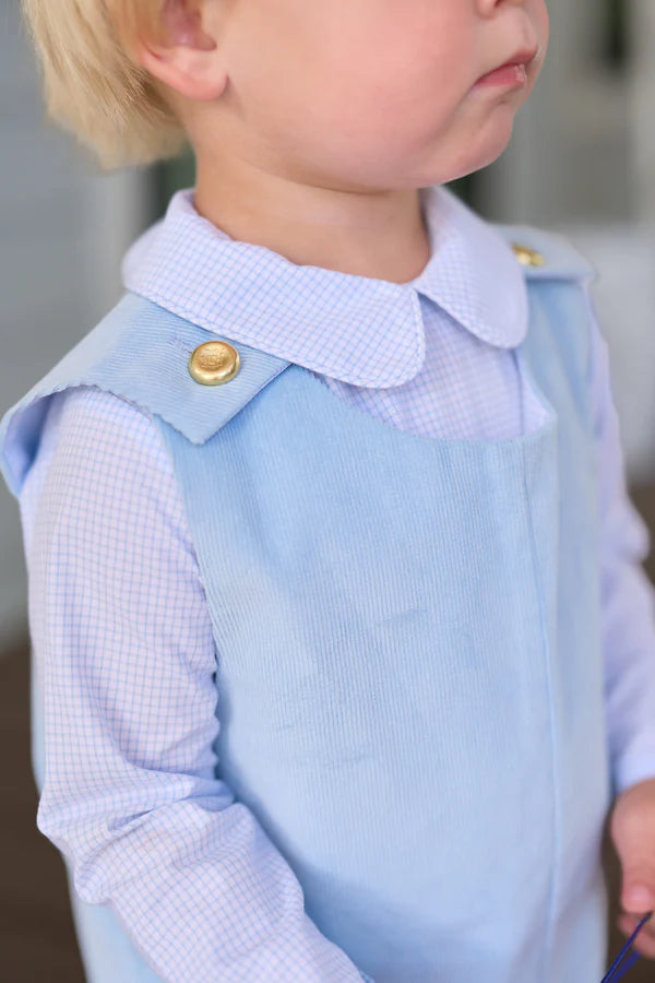 Peter Pan Collar Shirt- Barrington Blue Mini Windowpane