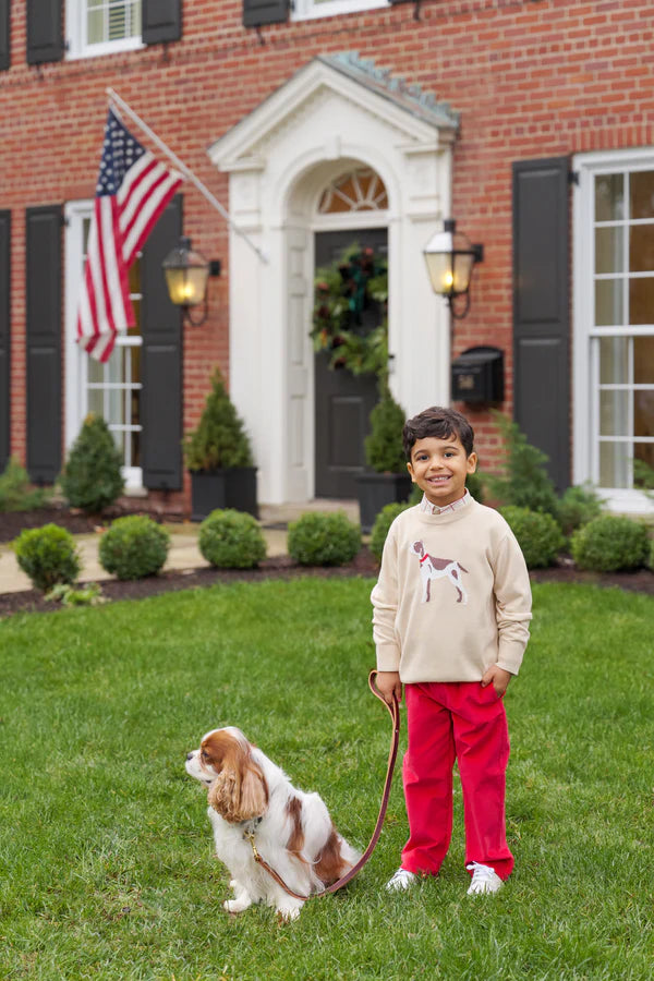 Isaac's Intarsia Sweater- Osprey Oatmeal Dog