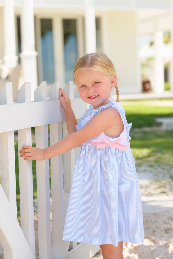 Pammy's Pinafore Dress- Breakers Blue Seersucker