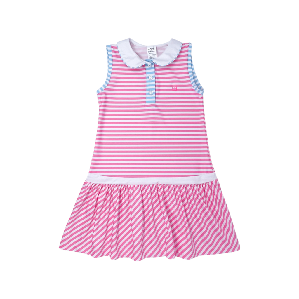 Darla Dropwaist Dress - Pink Stripe/Blue Stripe