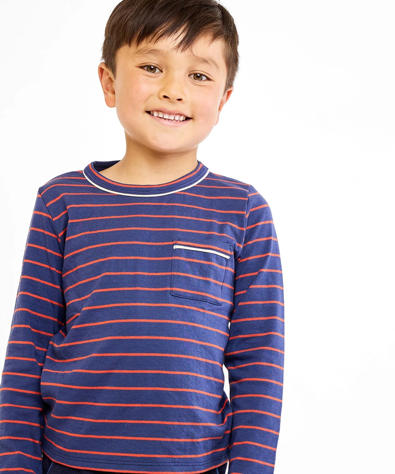 Edward T-Shirt- Navy Fine Stripe