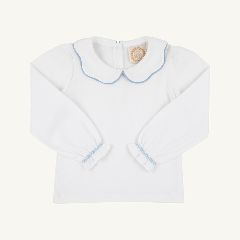 Emma's Top- Worth ave White/ Barrington Blue
