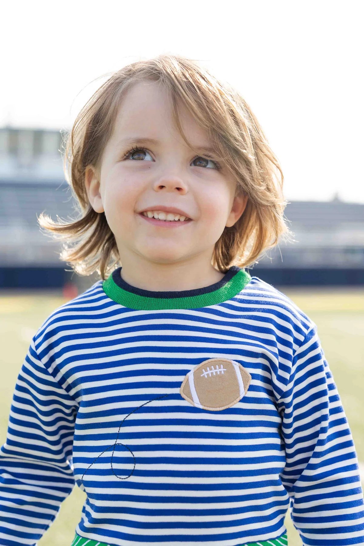 Stripe Knit Shirt With Football Field