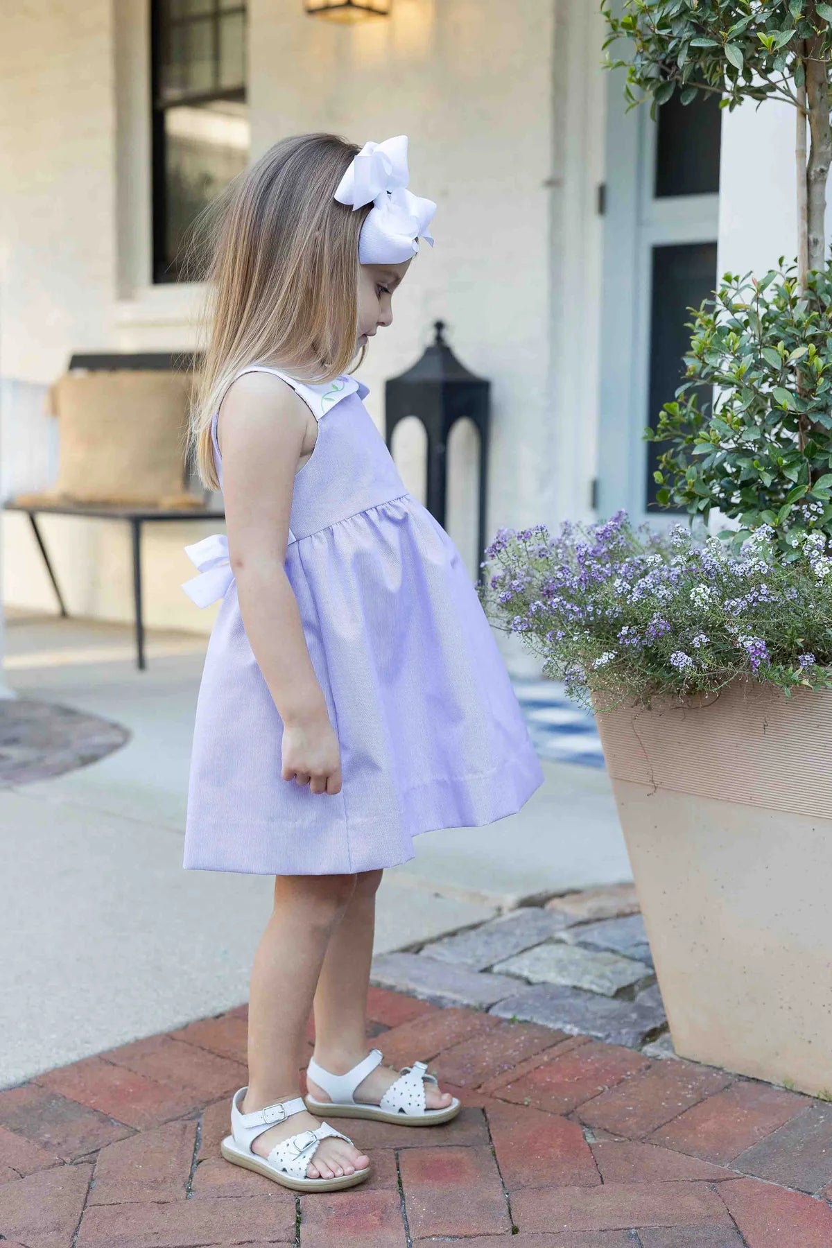 Pincord Dress with Flowers