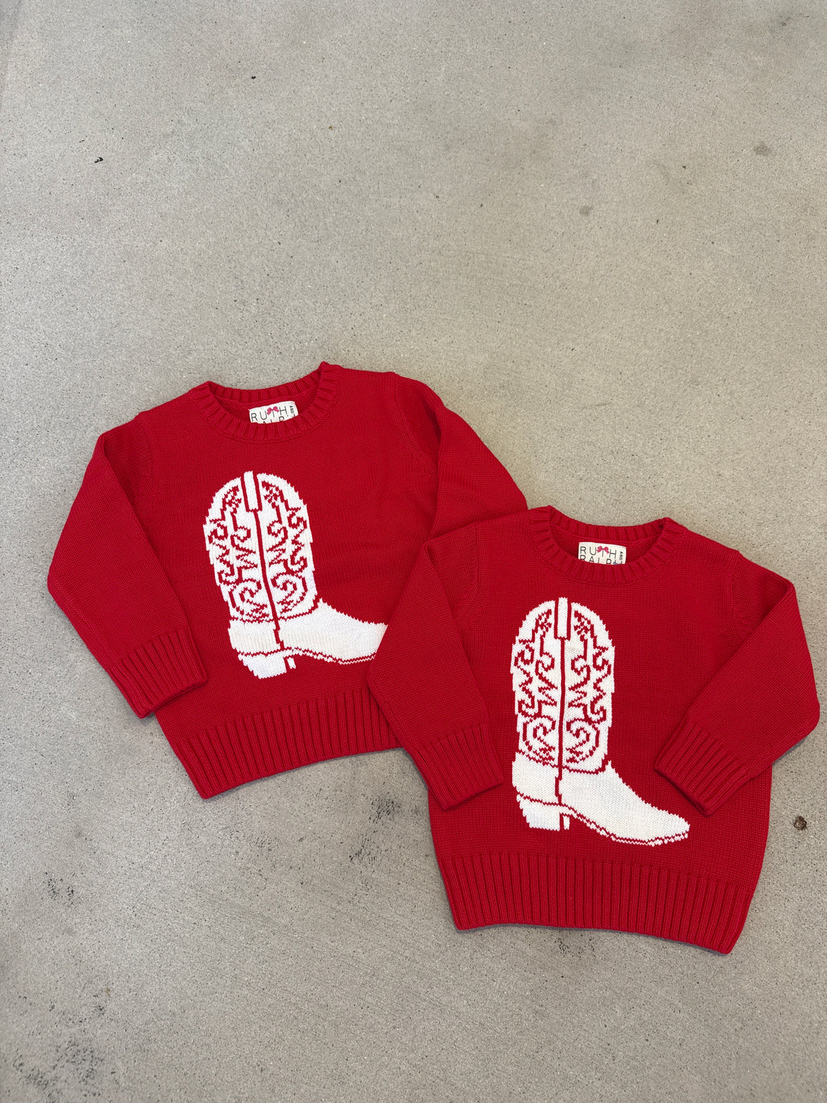 Red Cowboy Boot Sweater