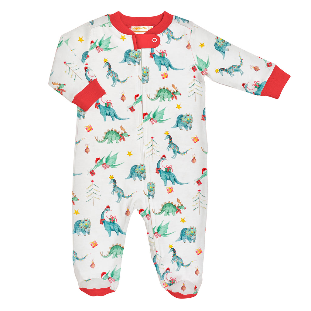 Jurassic Xmas Zipped Footie