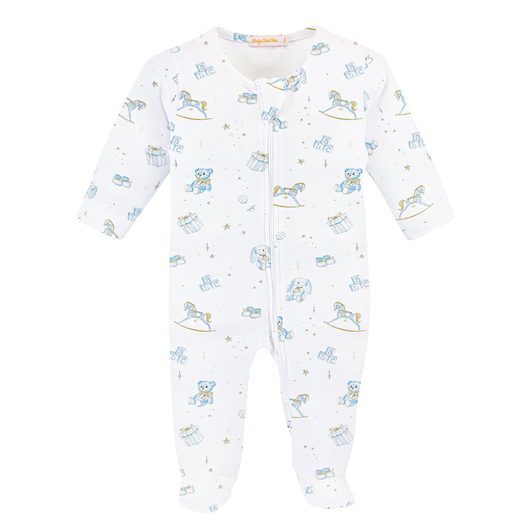Baby Toys Blue Zipped Footie
