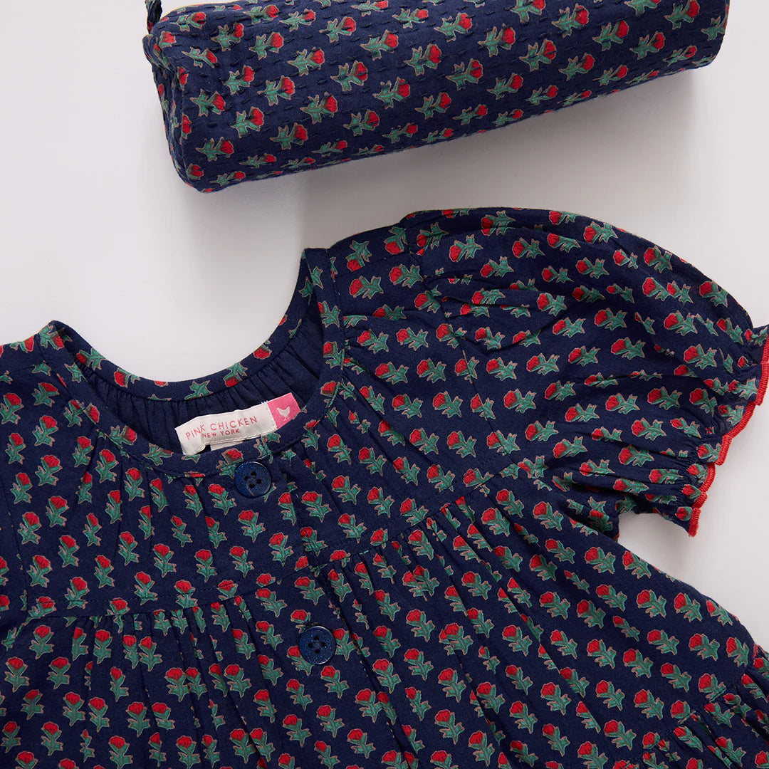 baby girls dawson 2 piece set- navy carnation