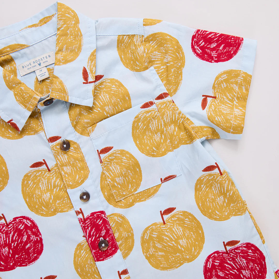 boys jack shirt- gold apples