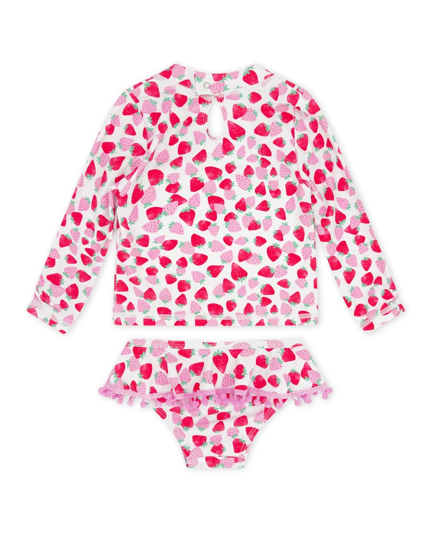 Sandy Toes Rashguard Swim Set - Berry Sweet