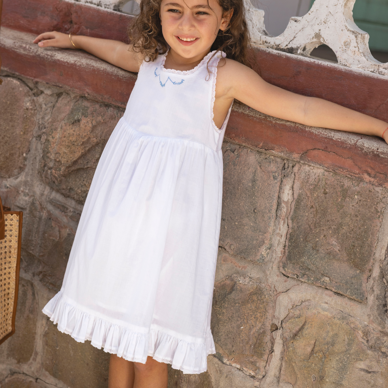 Shell White Simple Dress