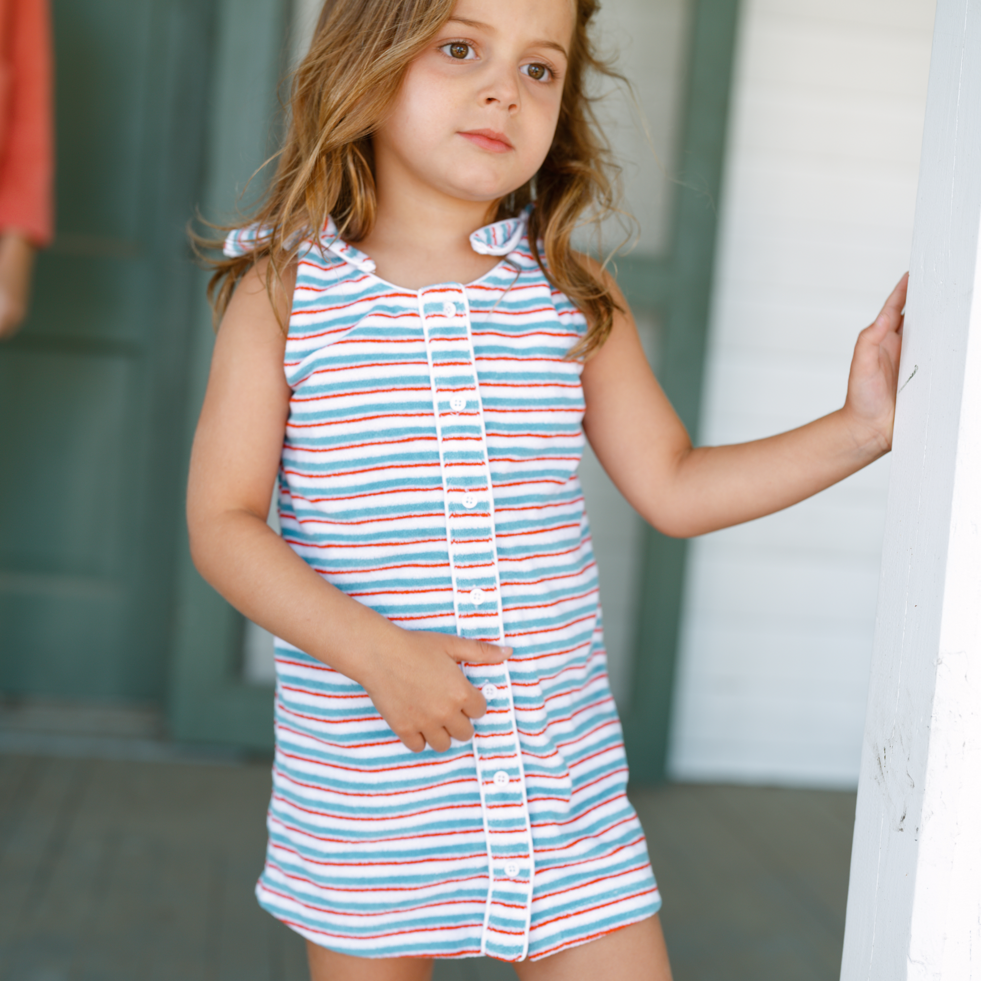 Jetty Stripe French Terry Tie Knot Dress (Pre-Order)