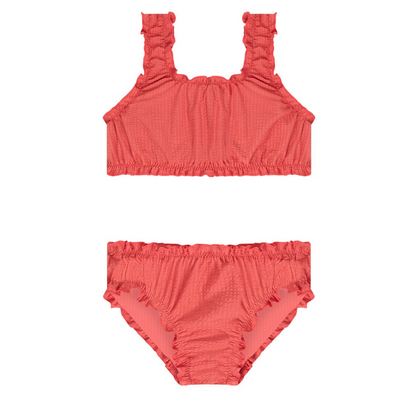 Sailor Red Seersucker Ruffle Edge Bikini (Pre-Order)