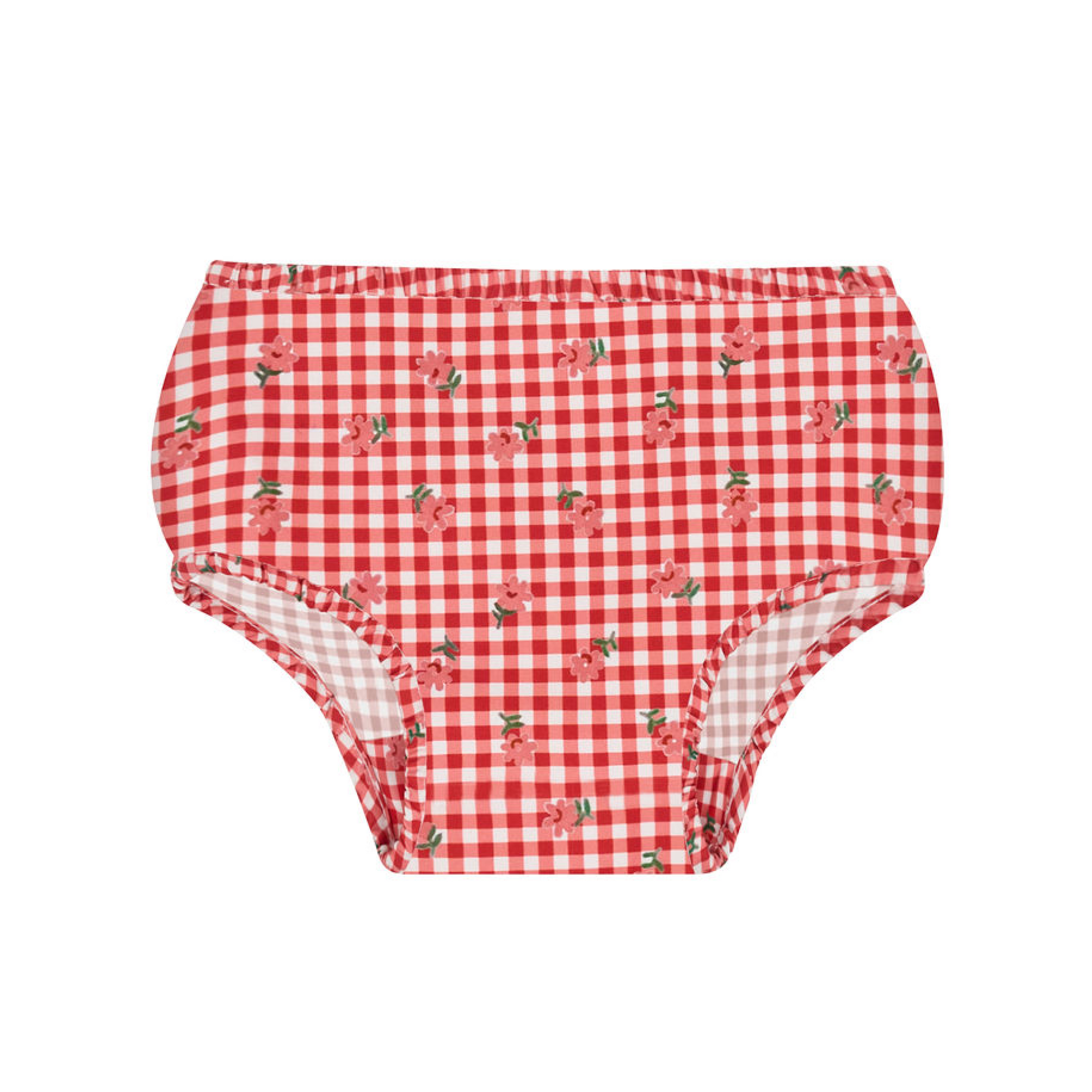 Baby Cranberry Gingham Diaper Cover (Pre-Order)