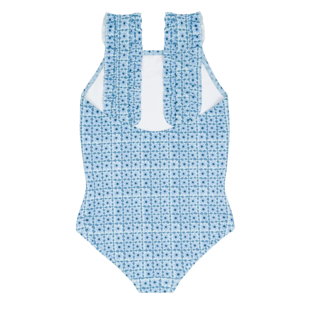 girls azul tile ruffle strap one piece