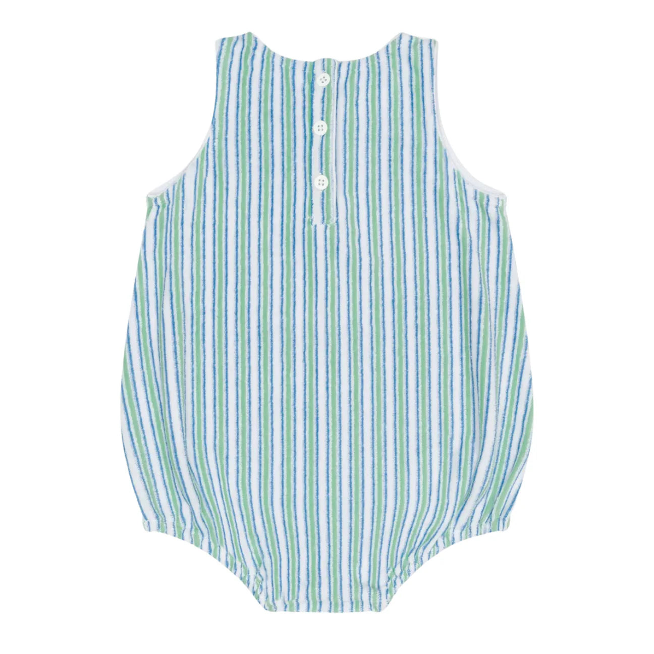 baby tamarin stripe french terry bubble romper