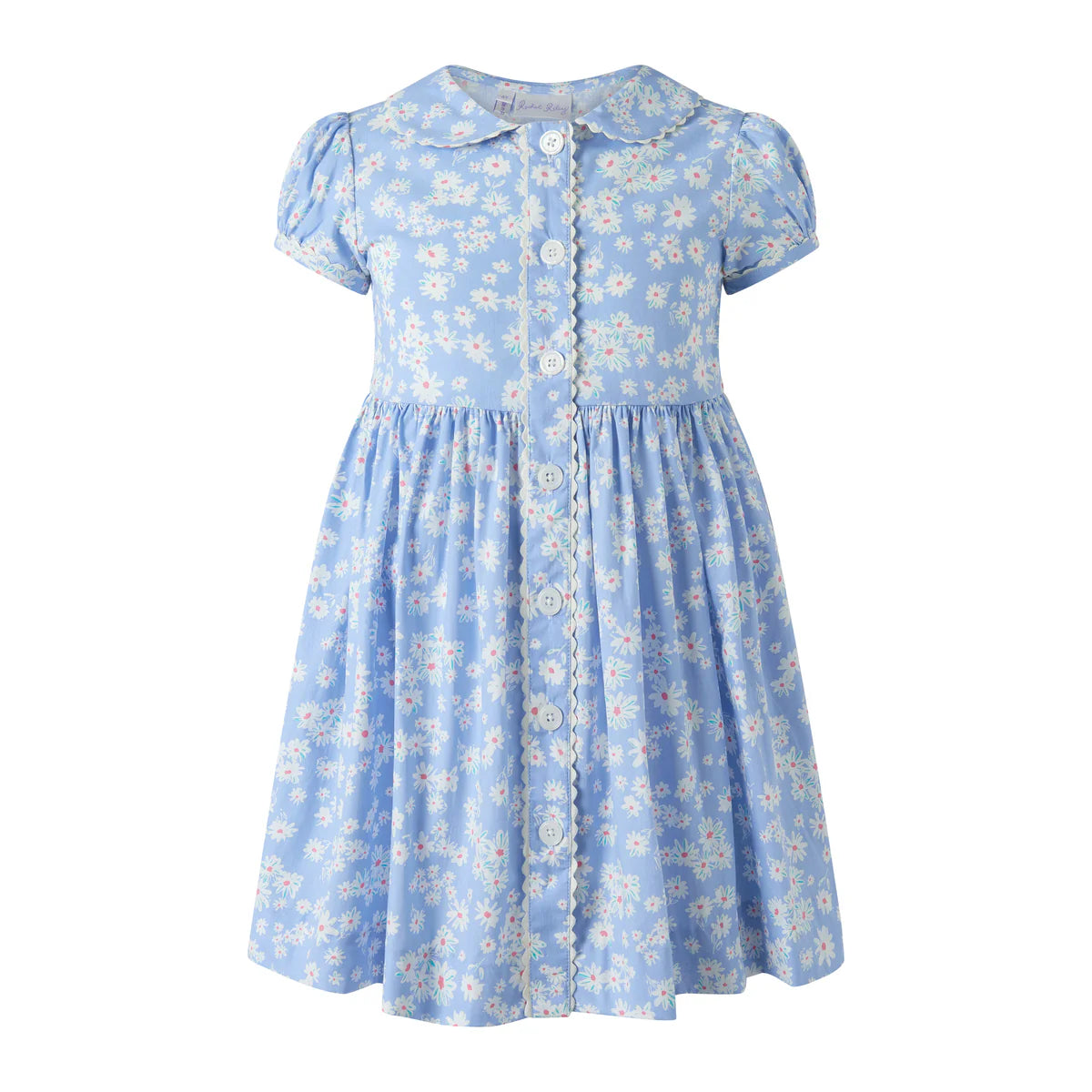 Blue Daisy Button Front Dress