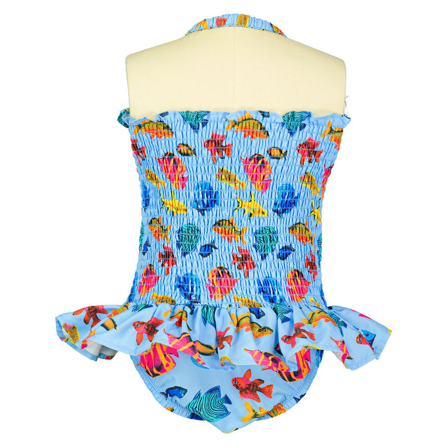 Tropical Fish Ruched Swimsuit