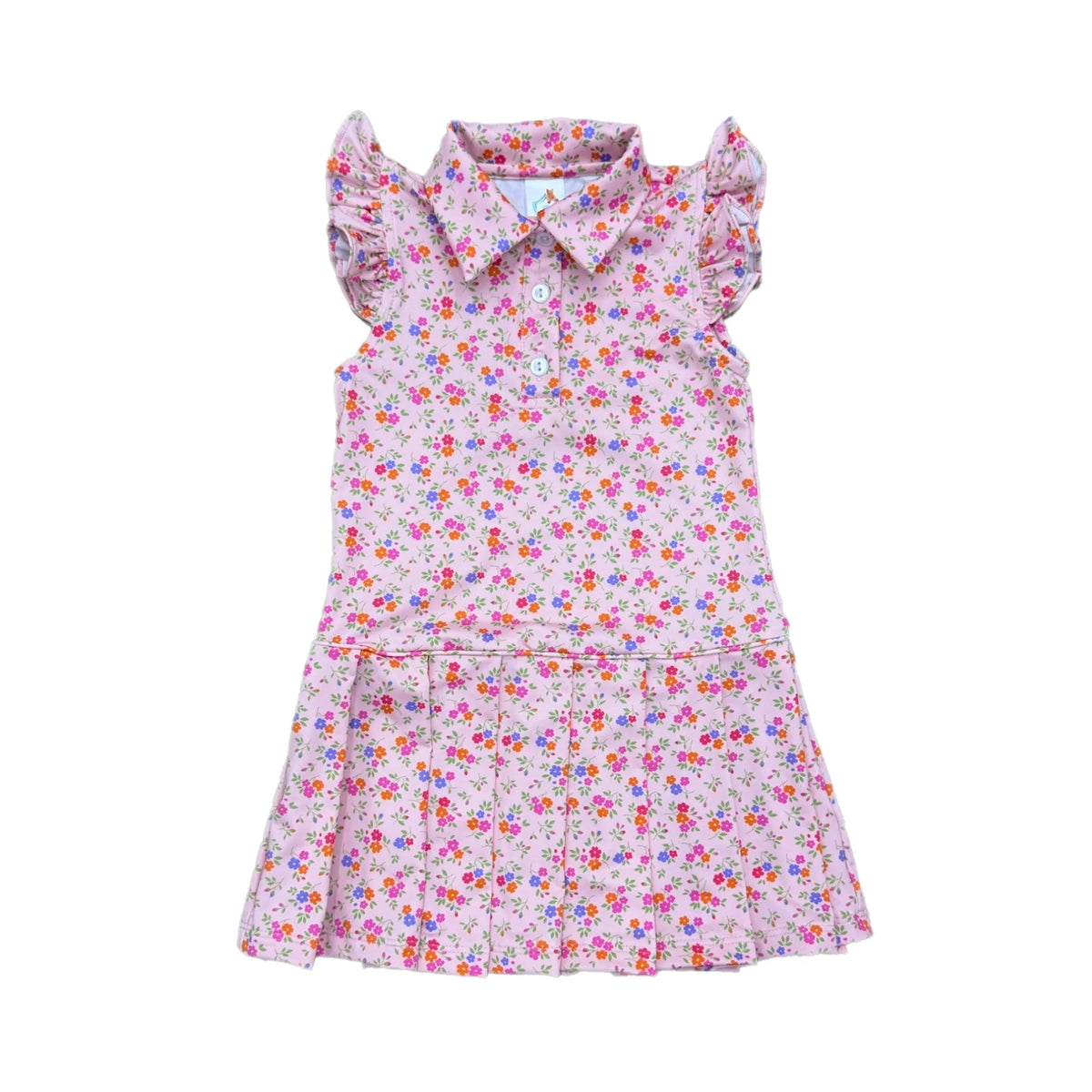 Pink Floral Pleated Tennis Dress