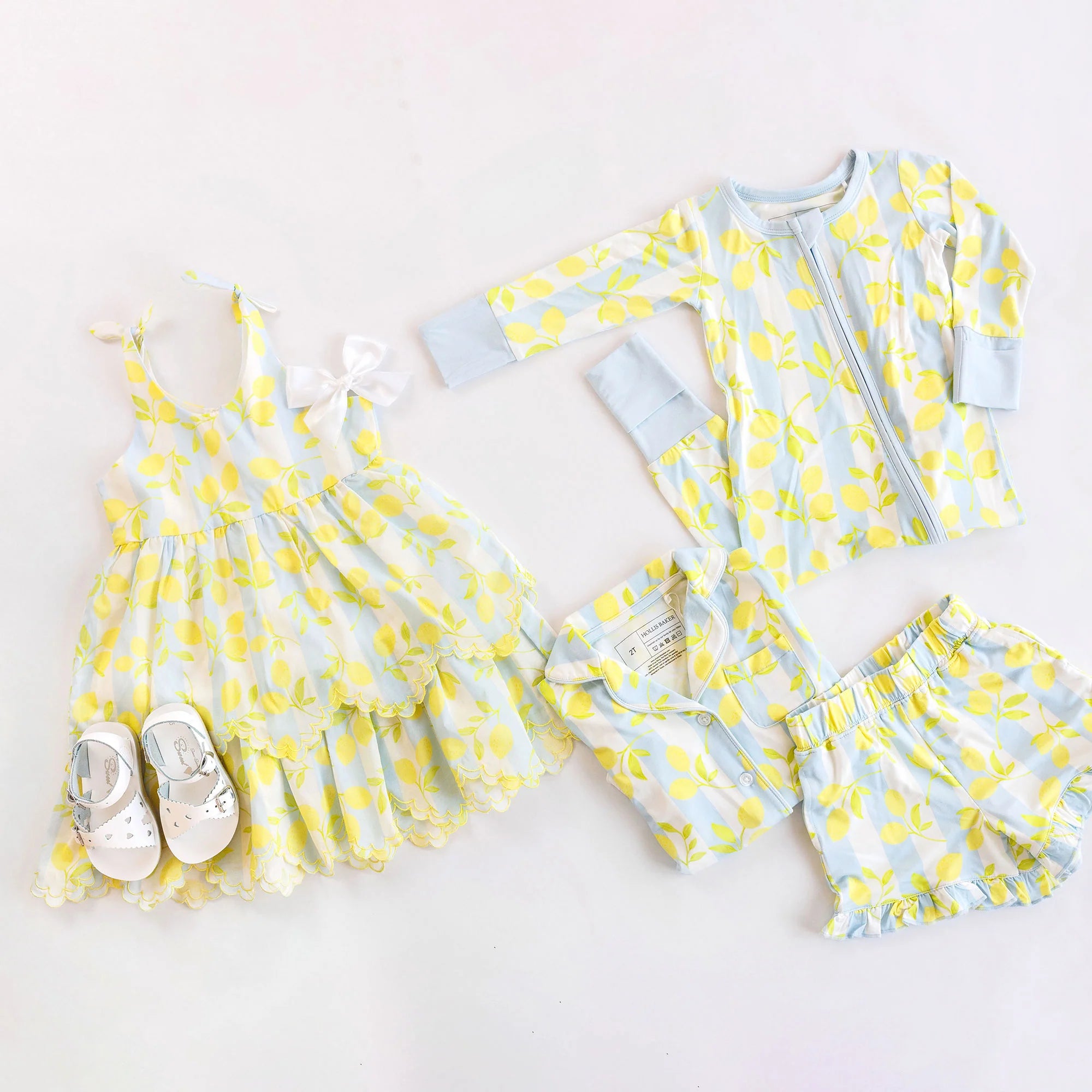 Ruffle Set- Blue Lemons