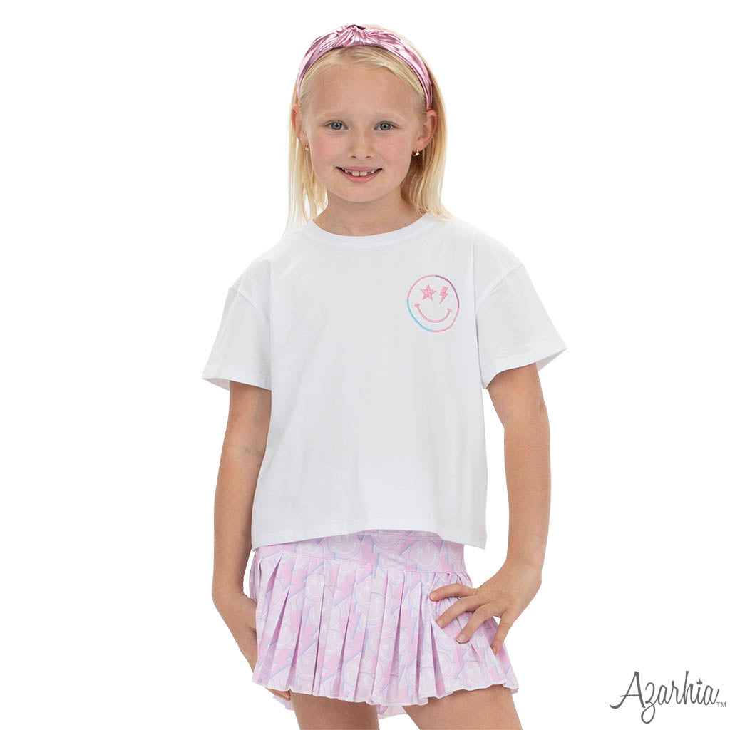 Embroidered Smiley Spark Boxy Tee