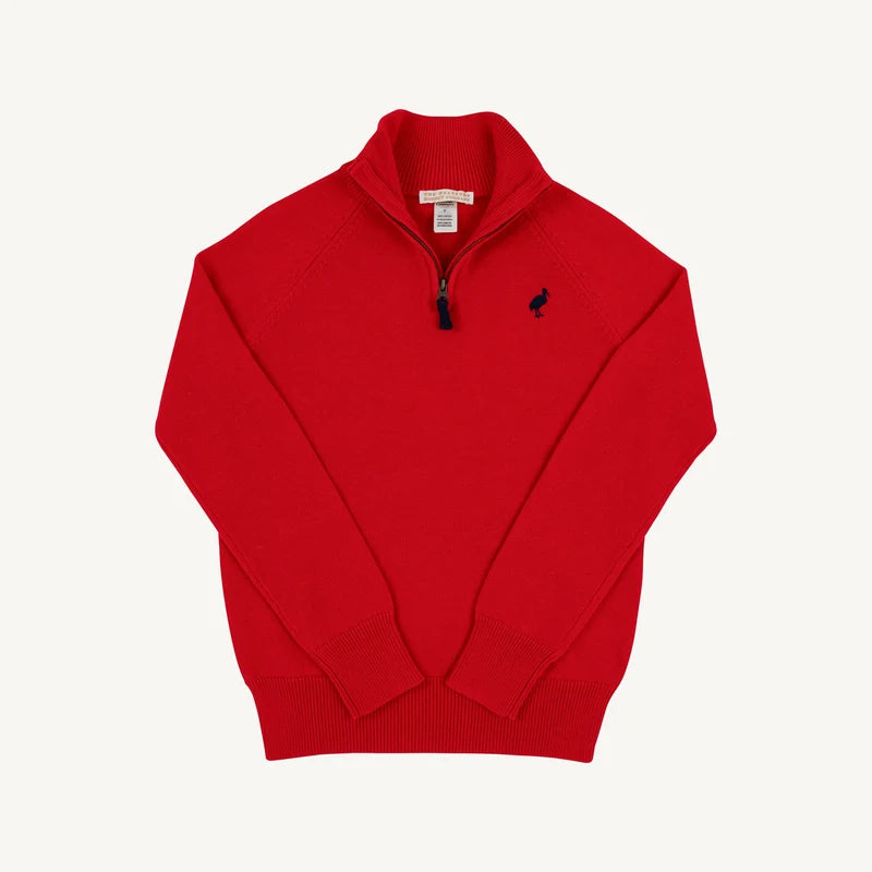 Hayden Half-Zip Sweater- Richmond Red