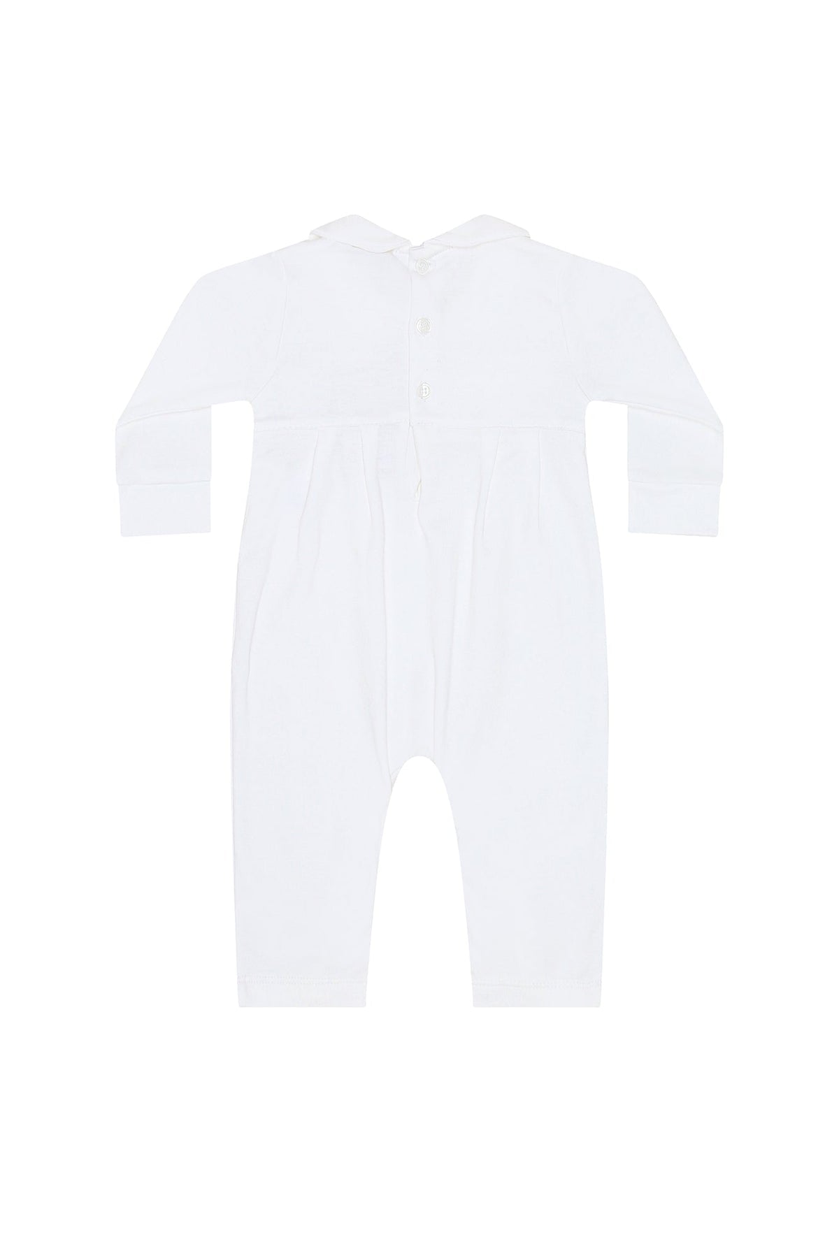 Signature Smocked White Boys Playsuit