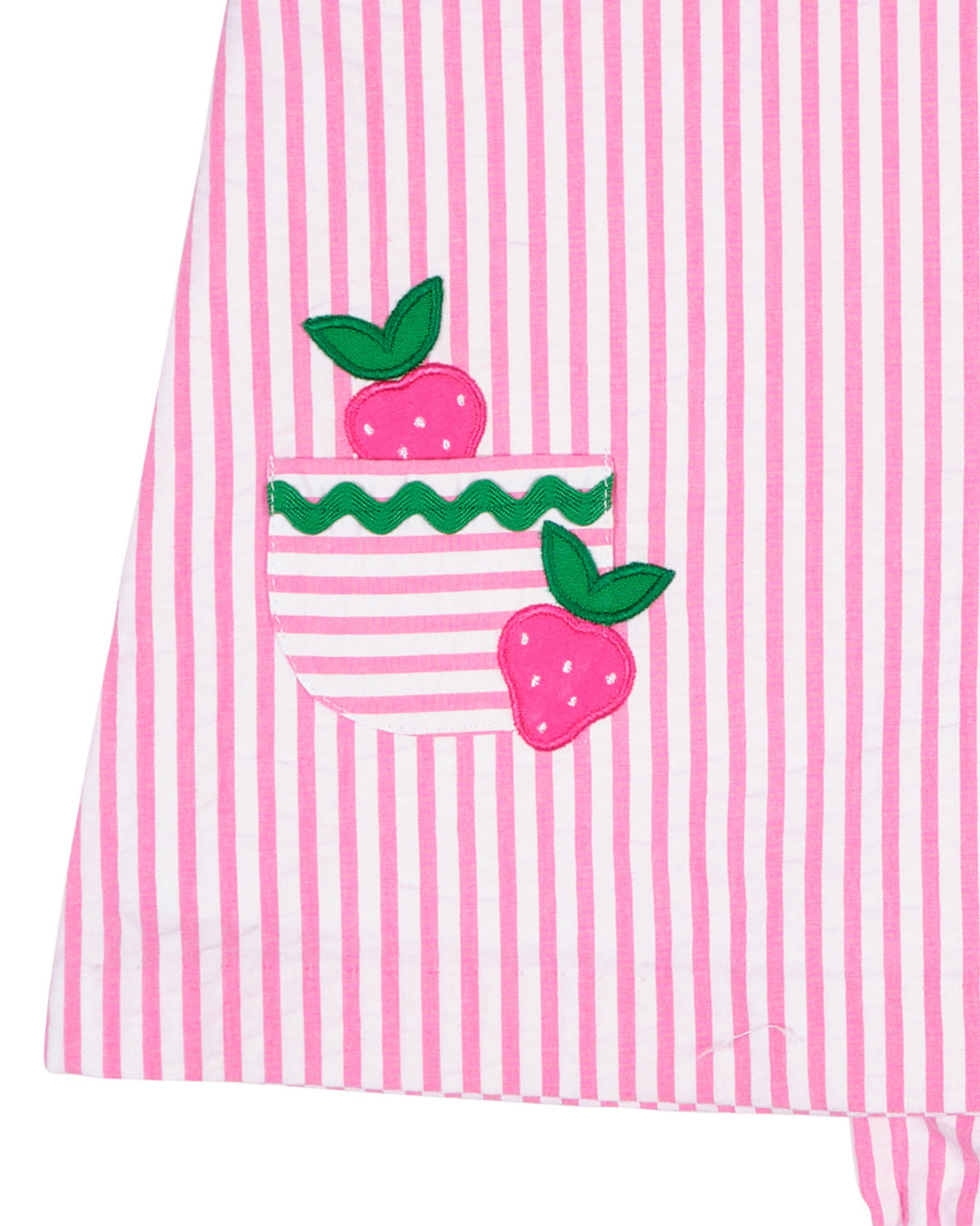 Seersucker Dress & Bloomer With Strawberries