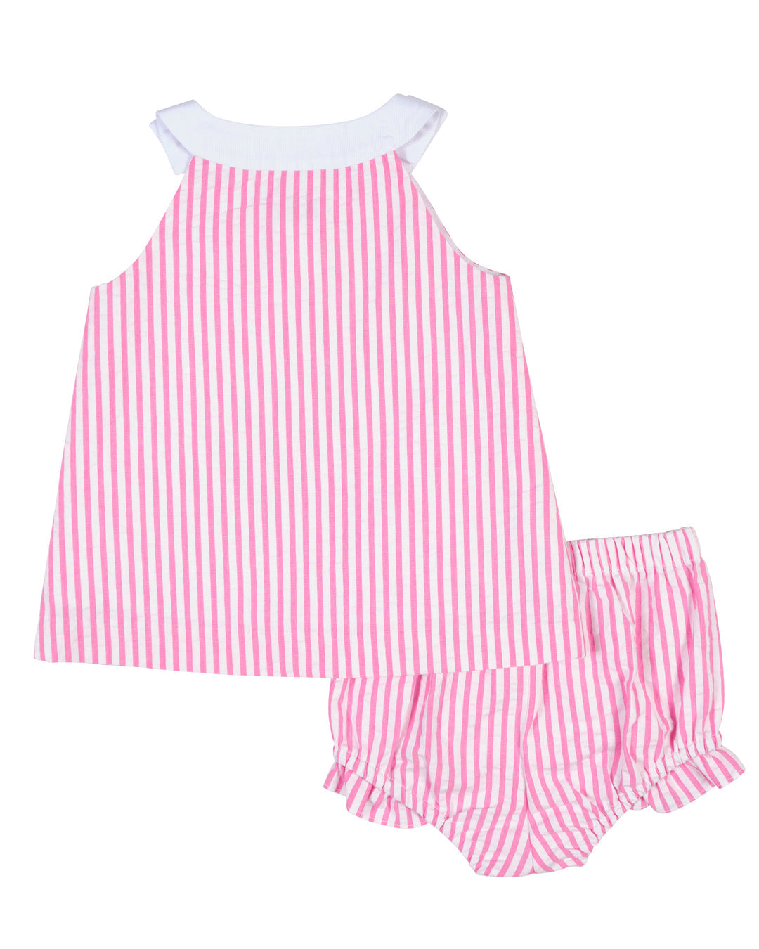 Seersucker Dress & Bloomer With Strawberries