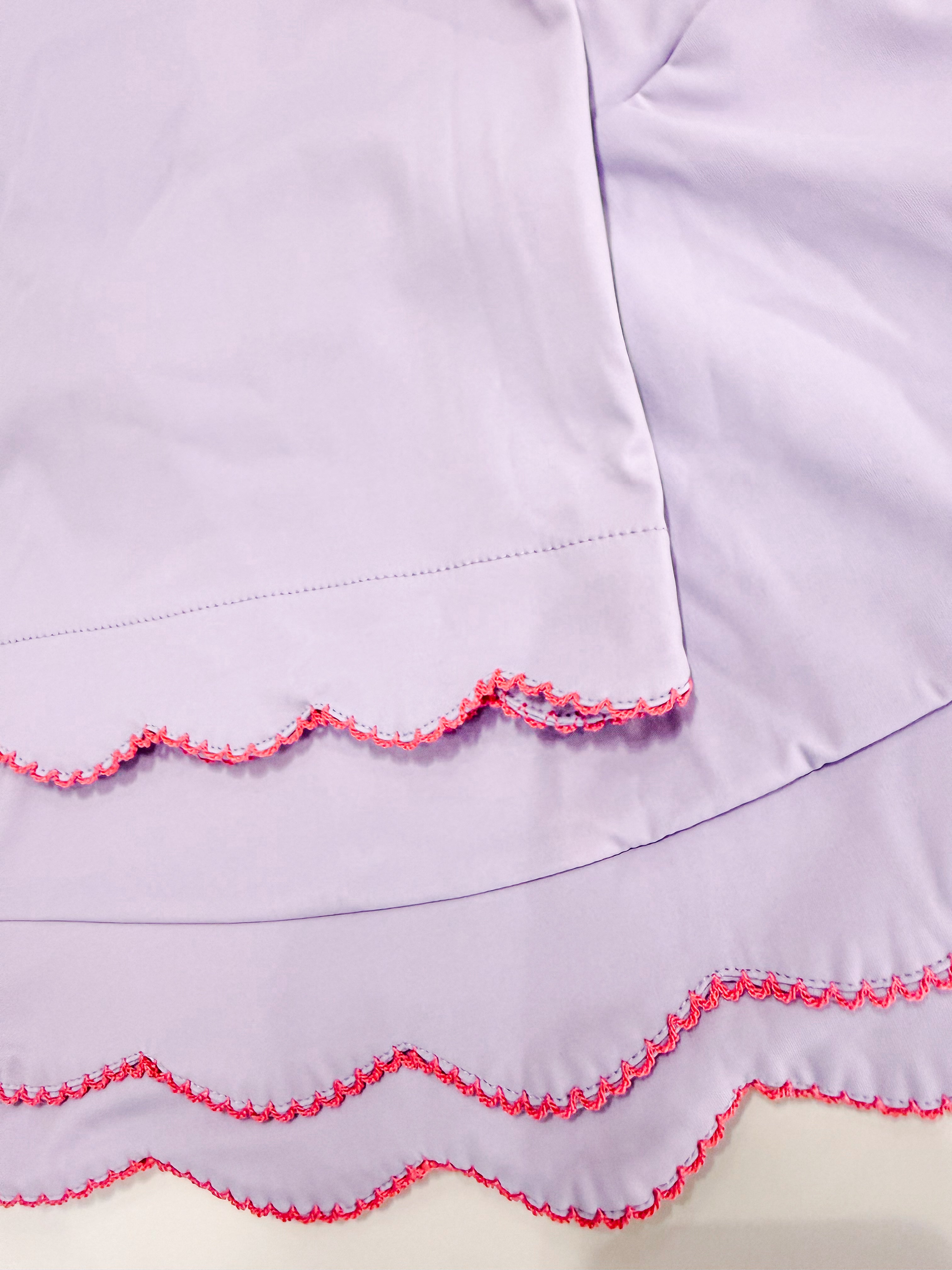 Scallop Trim Purple Skirt Set