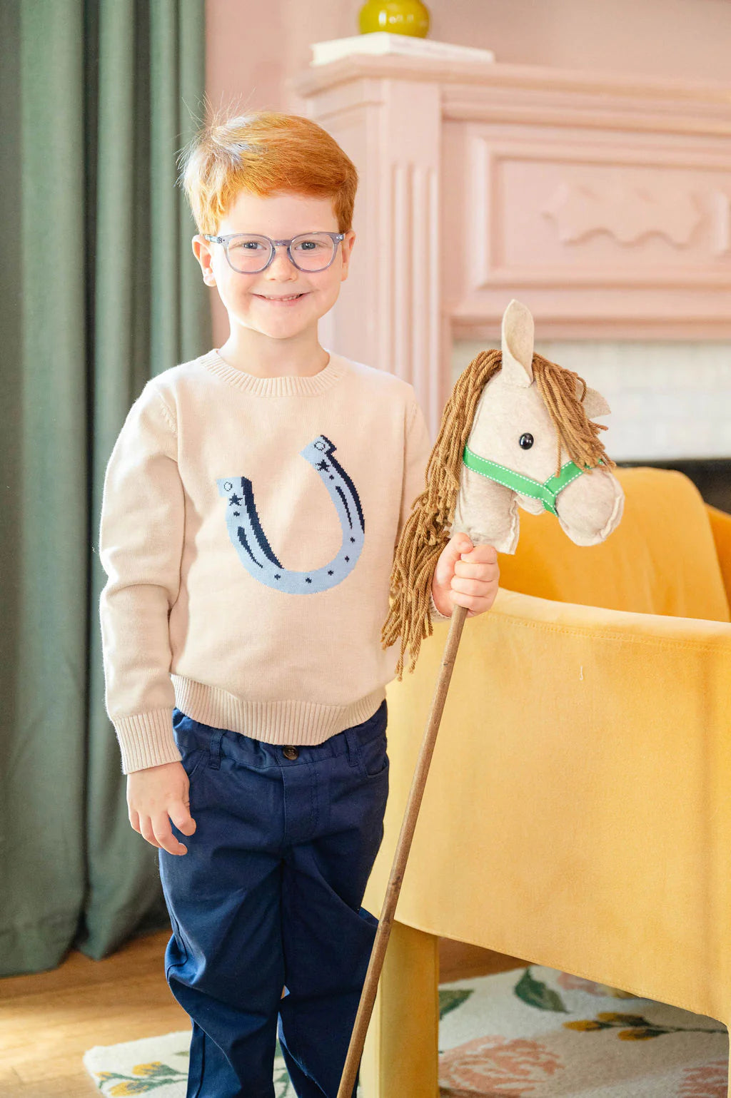 Blue Horseshoe Sweater