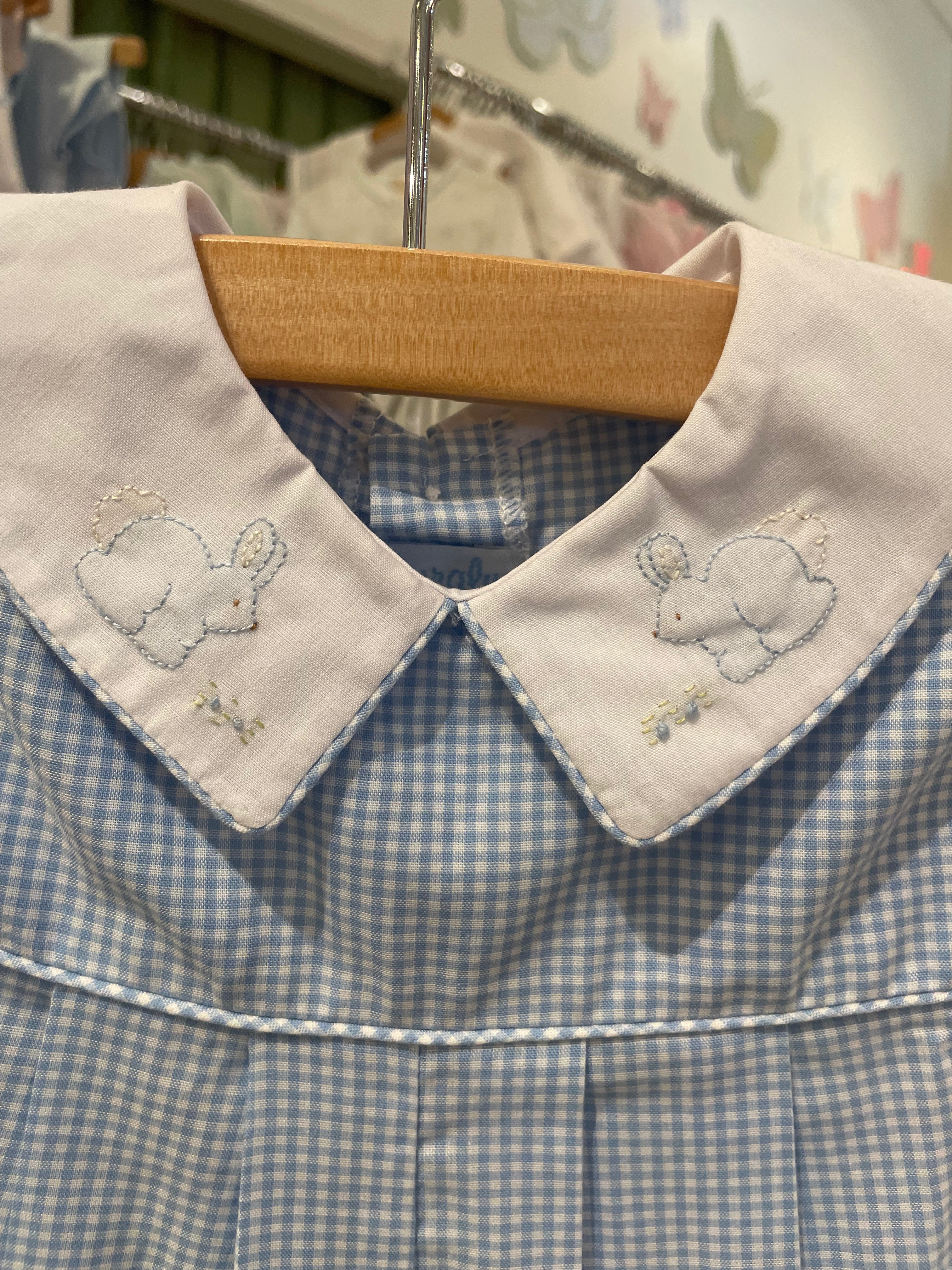 Blue Check Bunny Boy Shortall