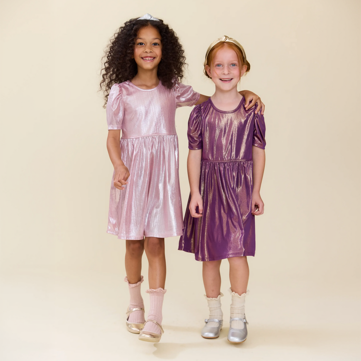 Lame Laurie Dress - Glitter Pink