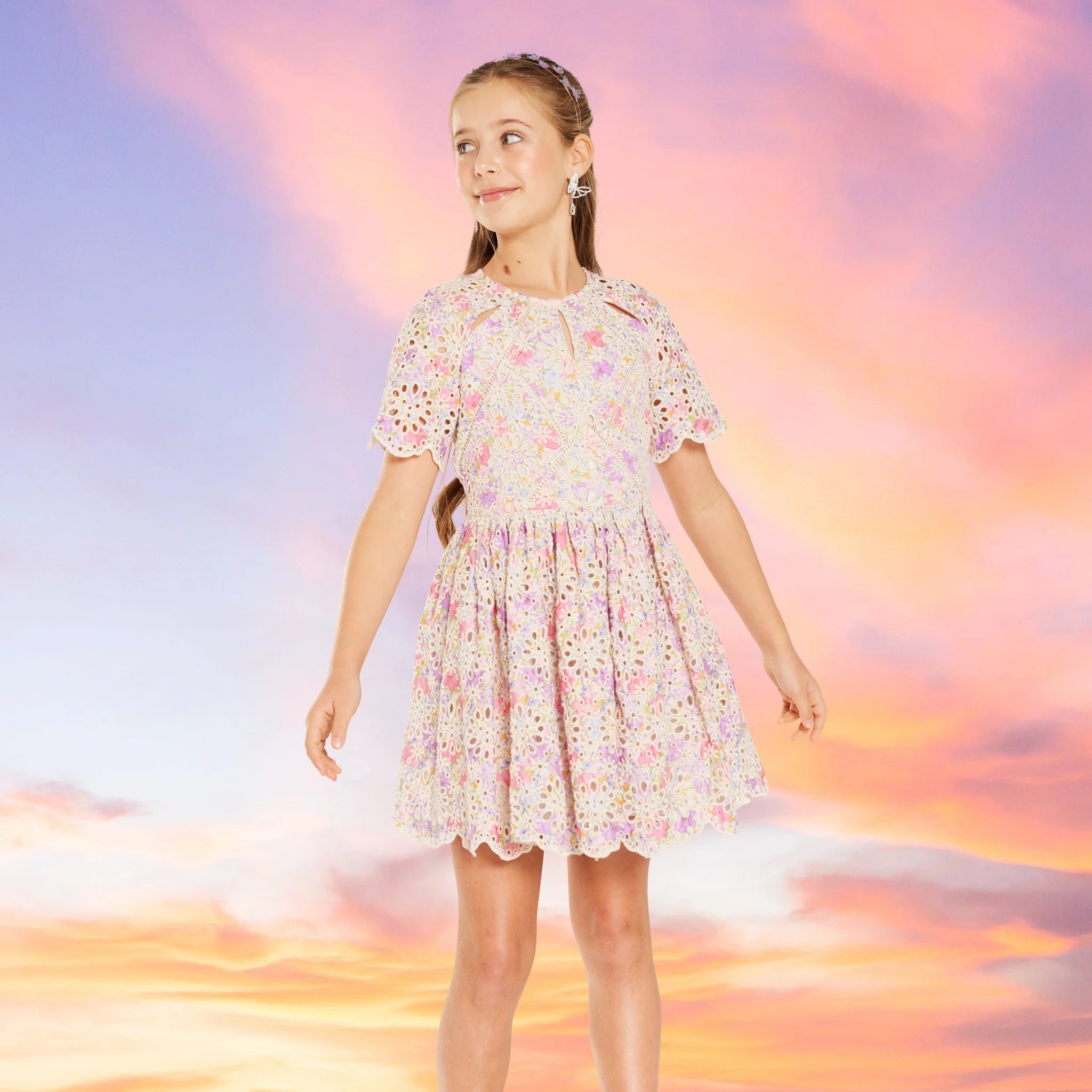 Charlotte Embroidered Mini Dress