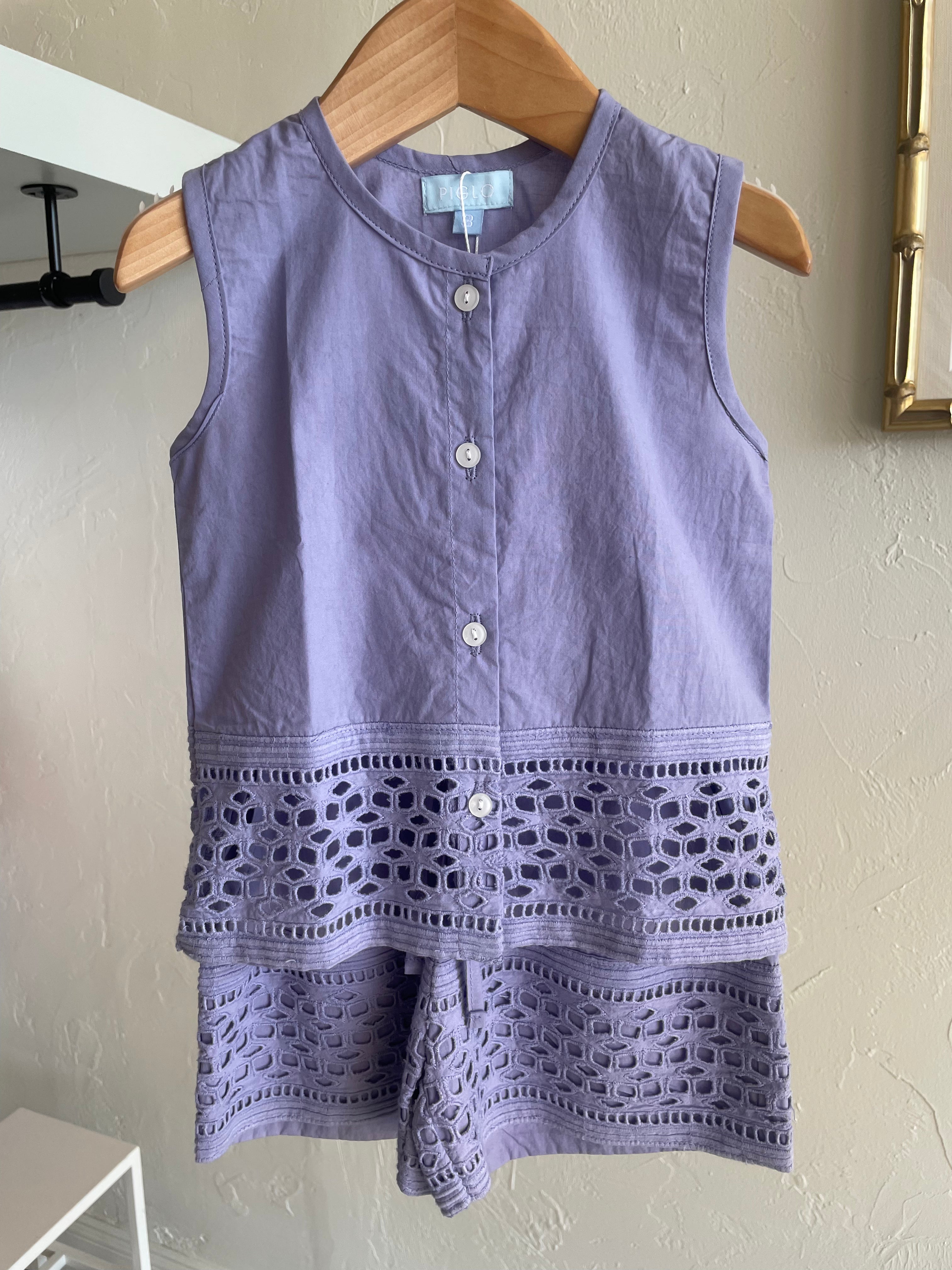 Blue Bee Eyelet Set