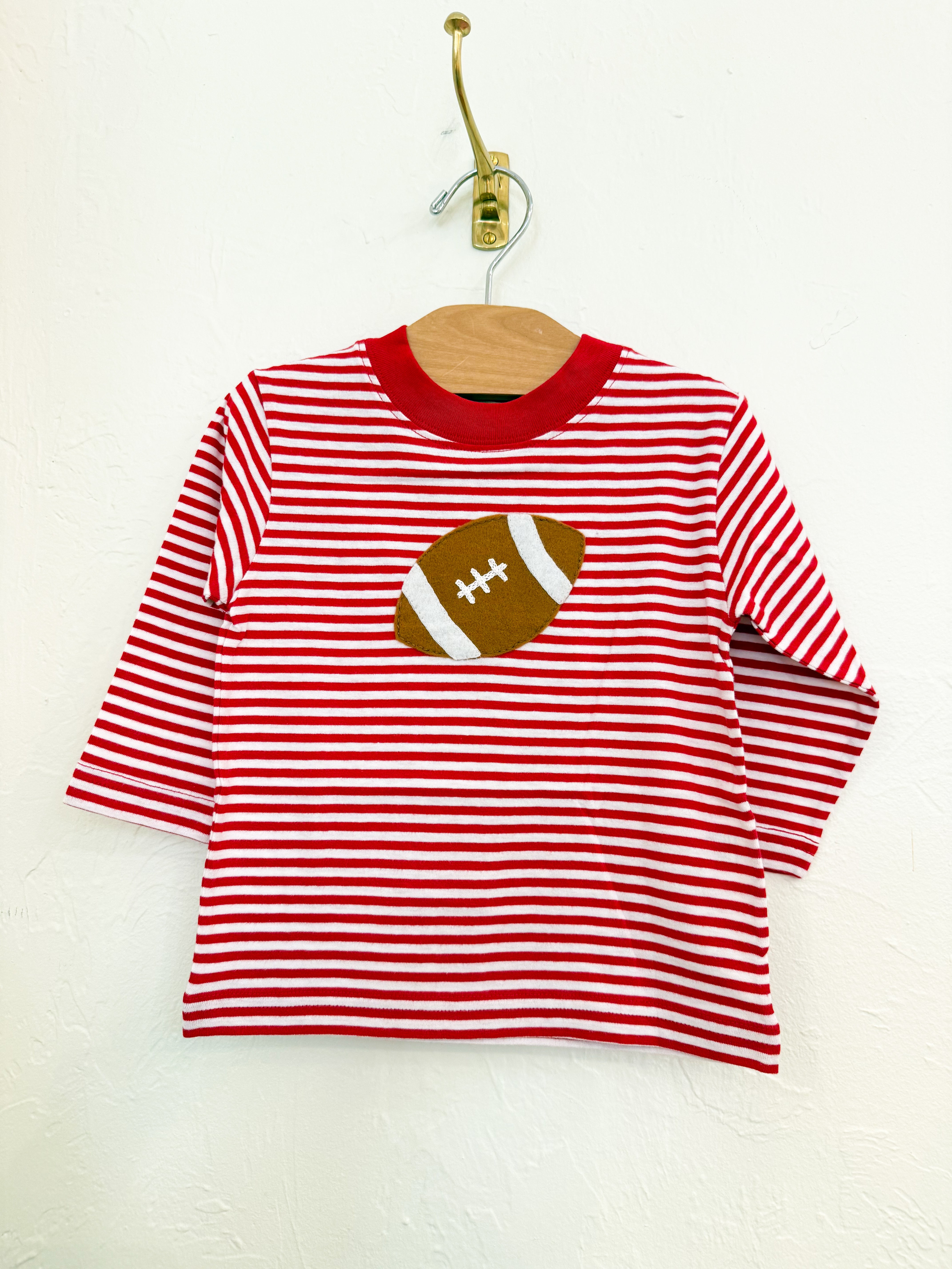 Red/White Long Sleeve Stripe Football T-Shirt