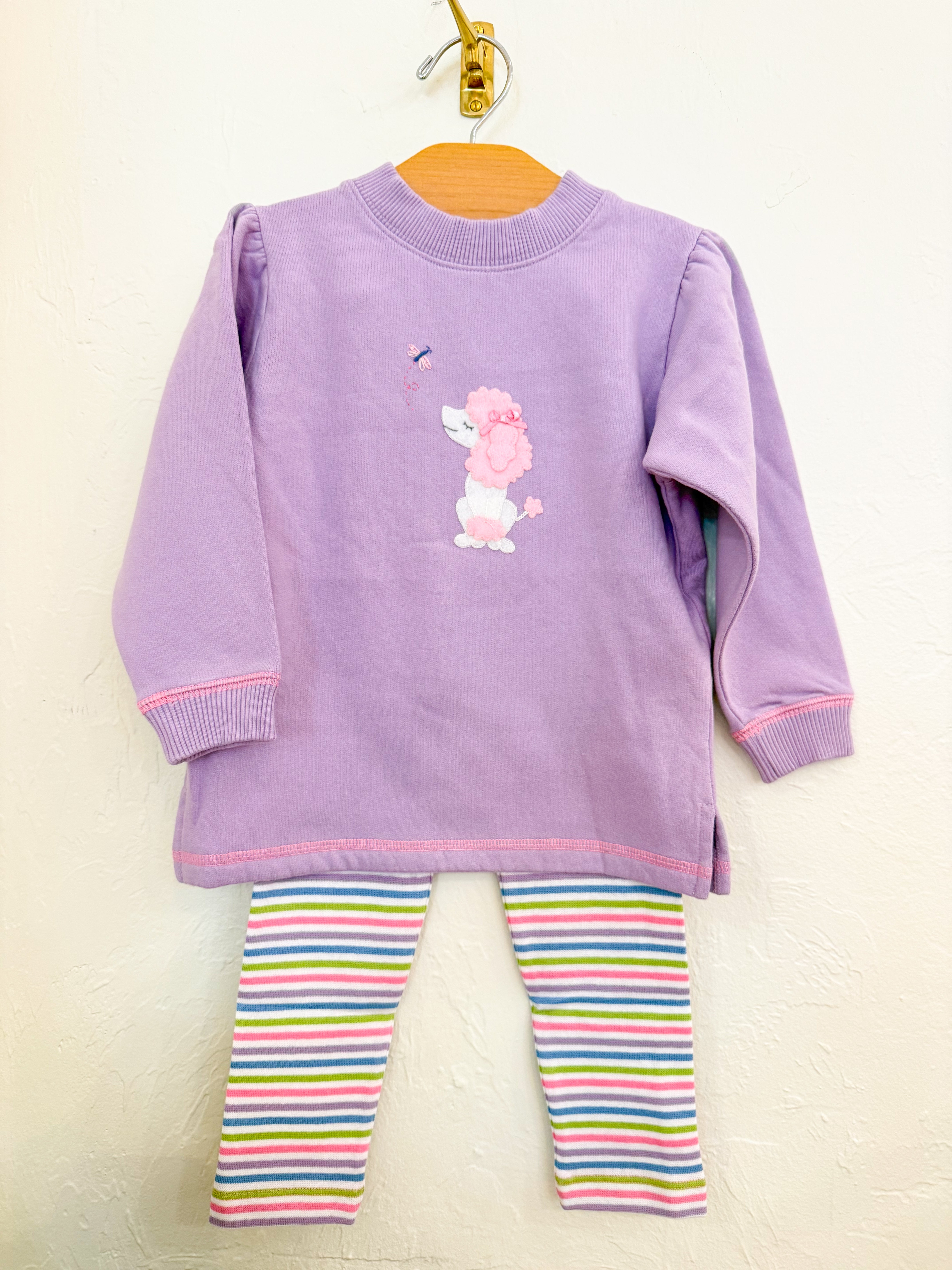 Purple Poodle Sweatshirt Legging Set