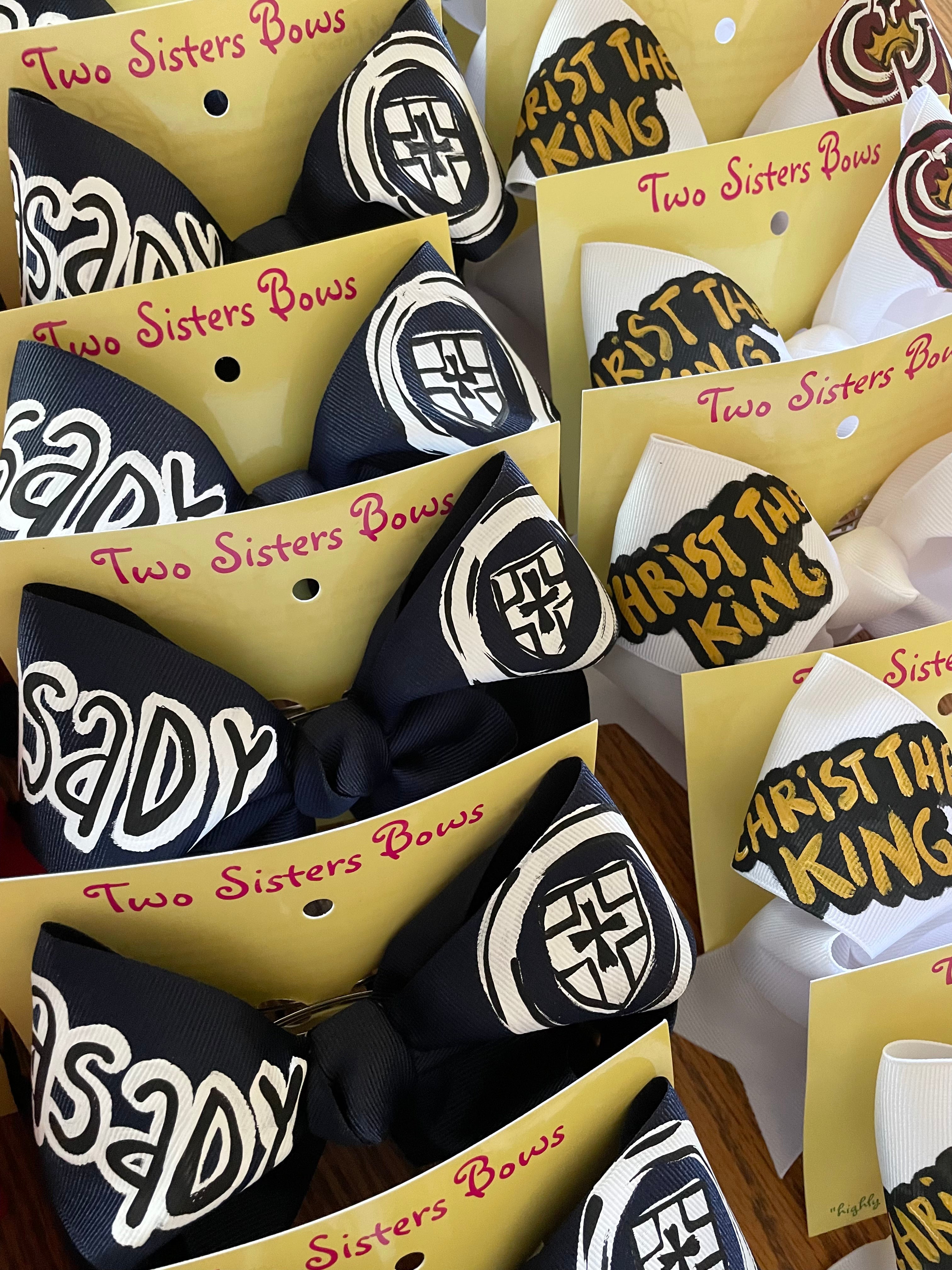 Hand Painted School Bows - Name / Logo