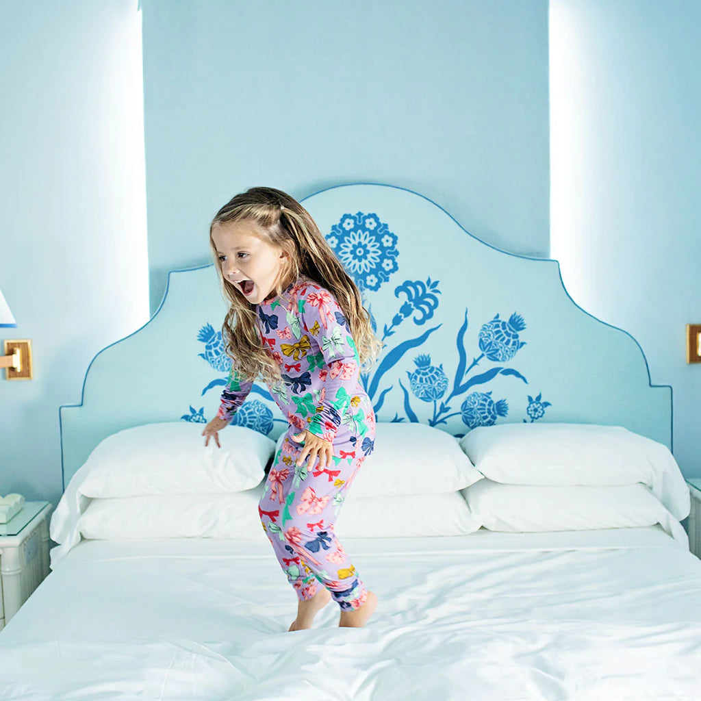 Kids Bamboo PJ Set - Bow Party