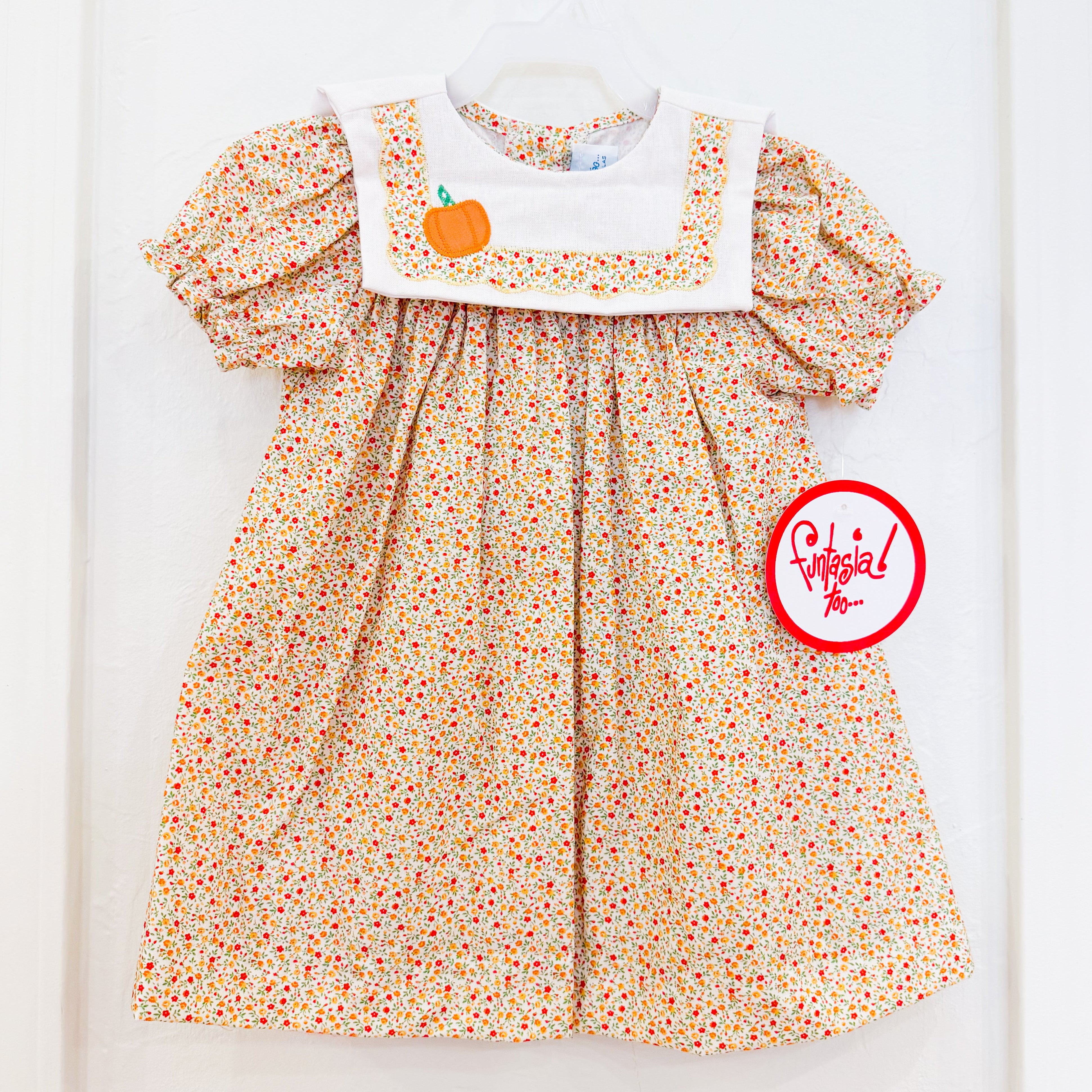 Pumpkin Collar Floral Float Dress