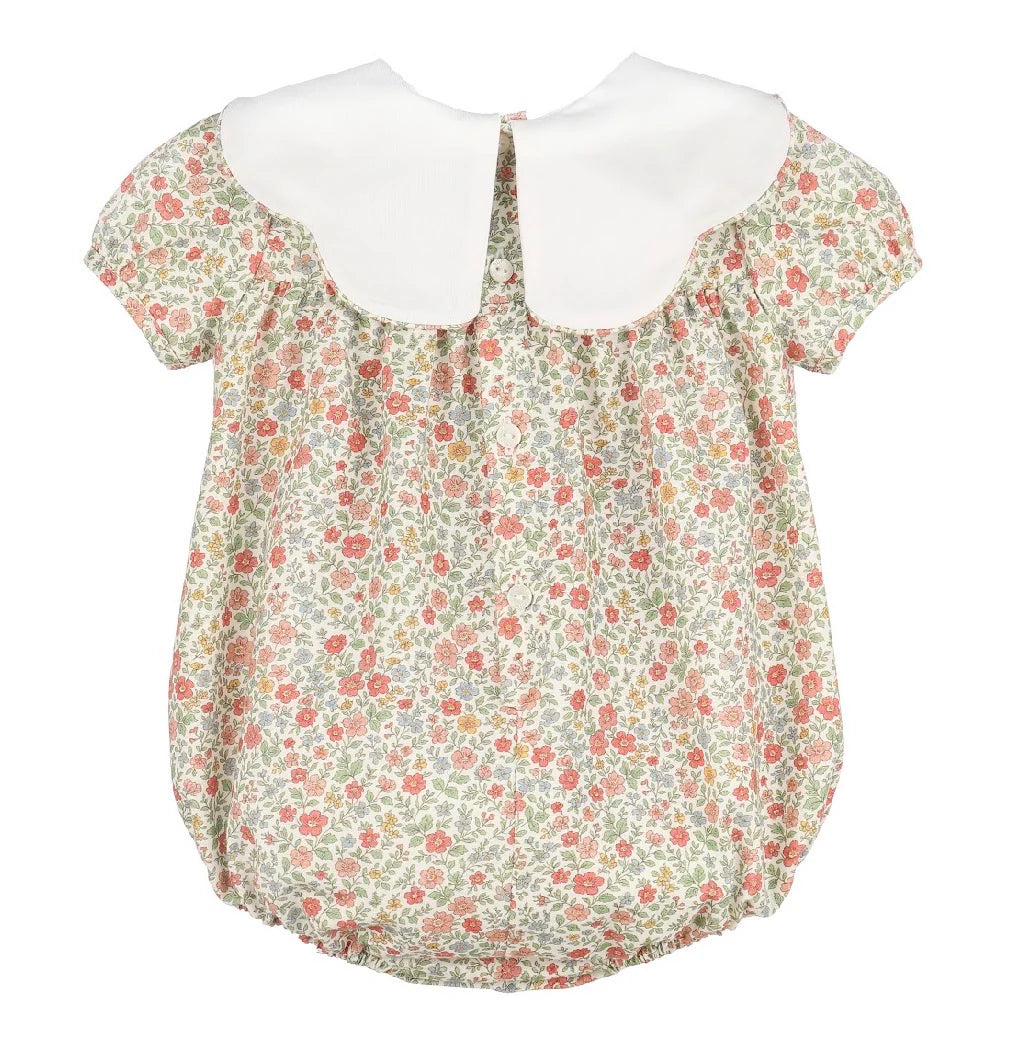 Storybook Vintage Scallop Bubble- Orange Floral