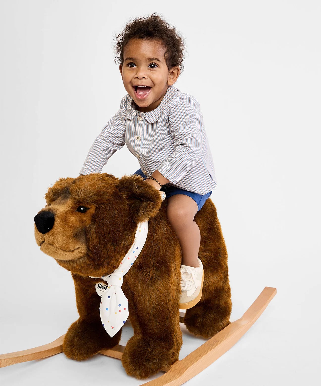 Jefferson Baby Shirt- Indigo Linen Stripe