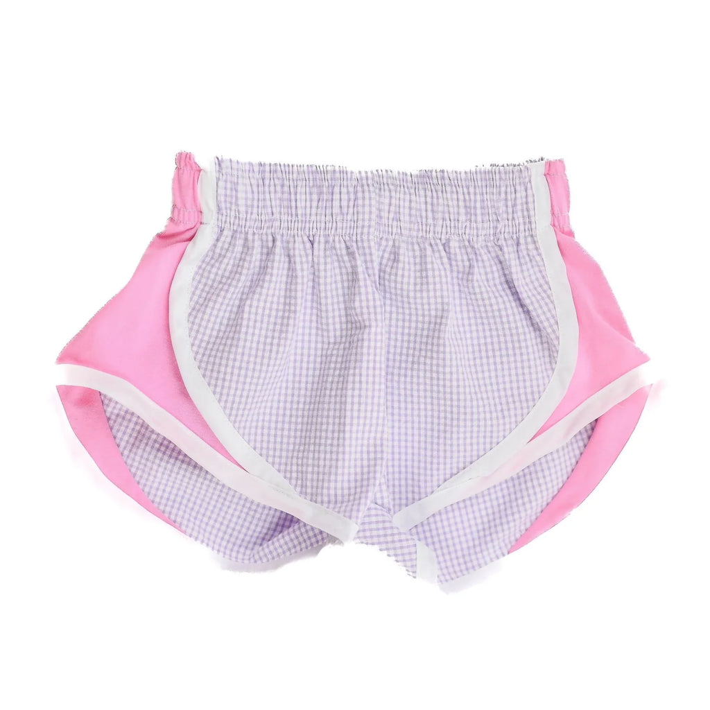Lavender Check / Pink Side Shorts