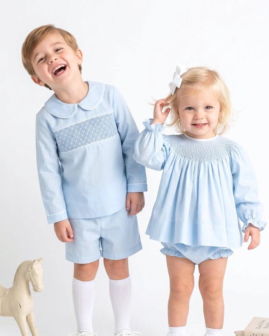 Liam Short Set- Birmingham Blue Pique