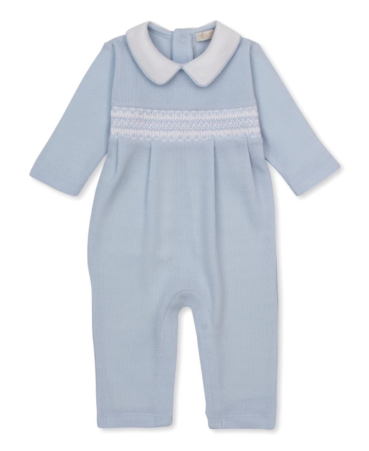 CLB Punto Ingles Blue Hand Smocked Playsuit