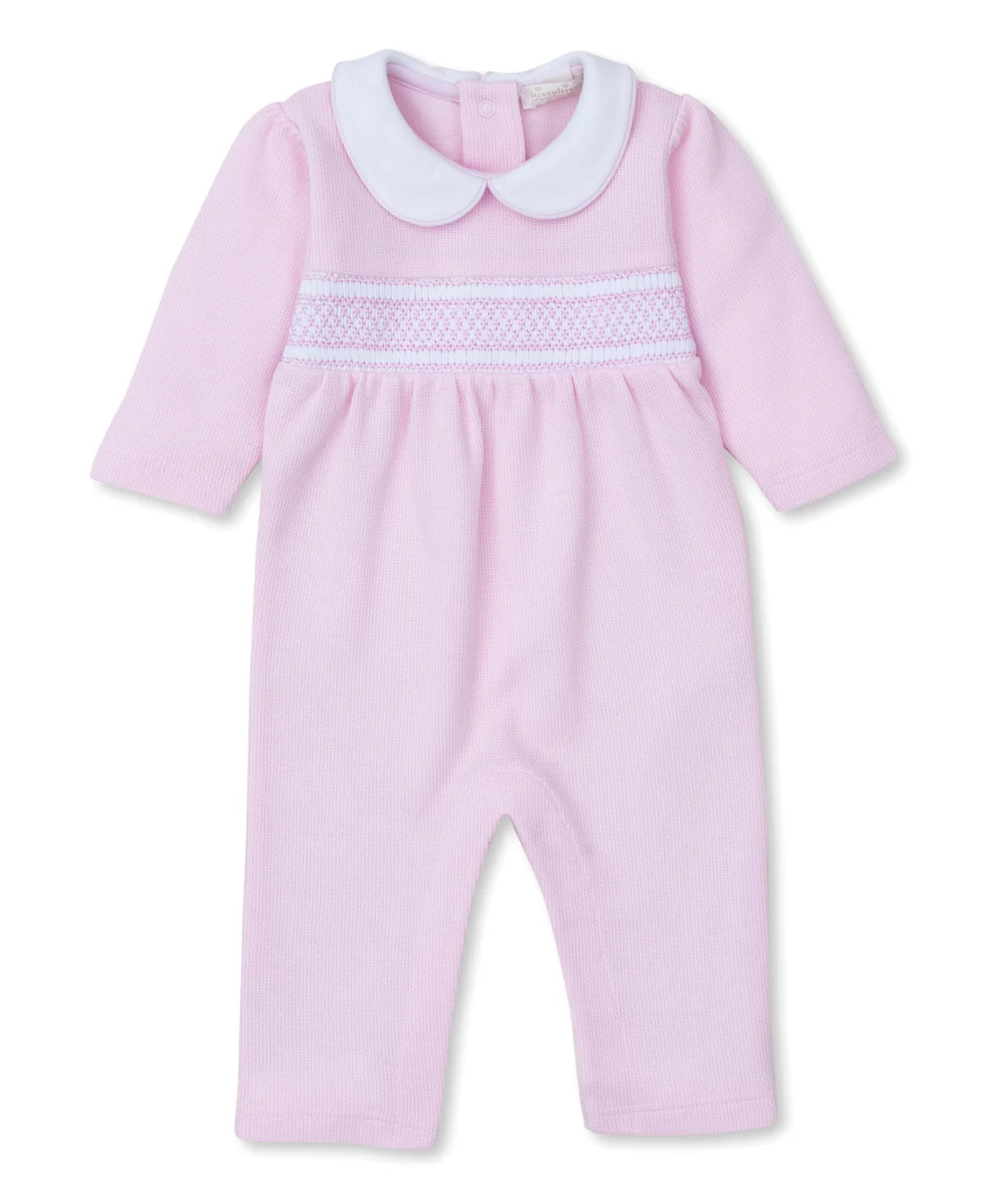 CLB Punto Ingles Pink Hand Smocked Playsuit