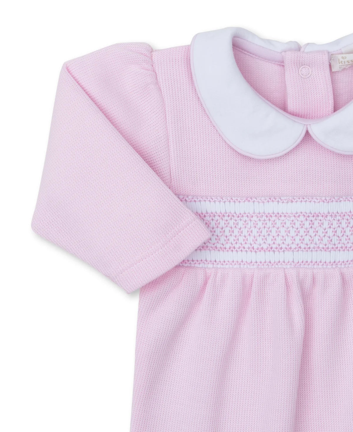 CLB Punto Ingles Pink Hand Smocked Playsuit