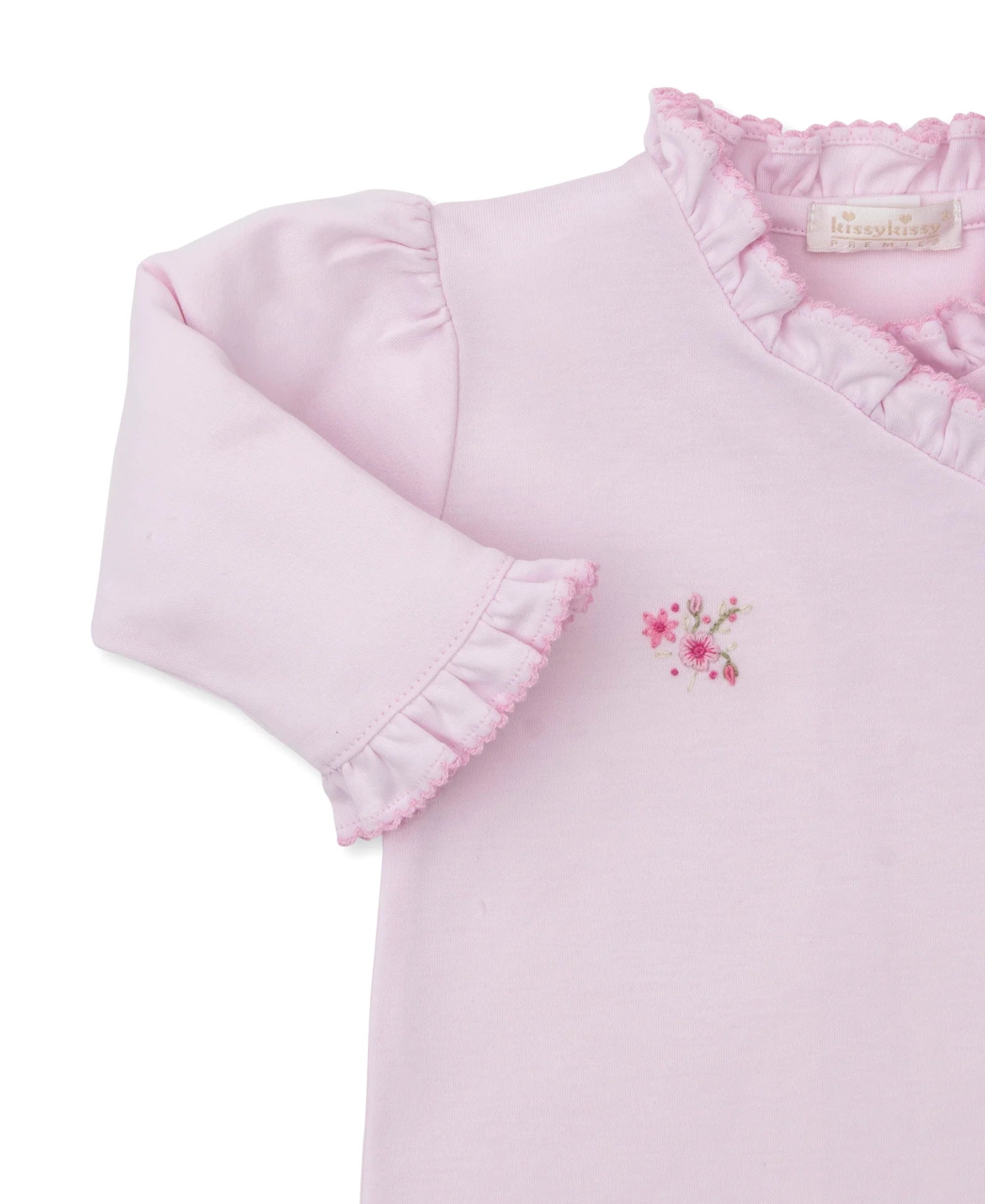 SCE Rose Blooms Pink Hand Emb. Footie