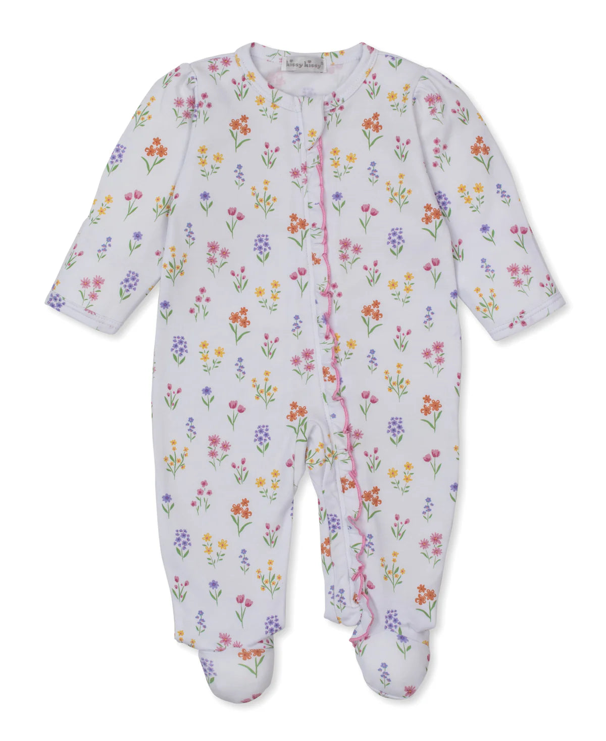 Summer Wildflowers White Zip Footie